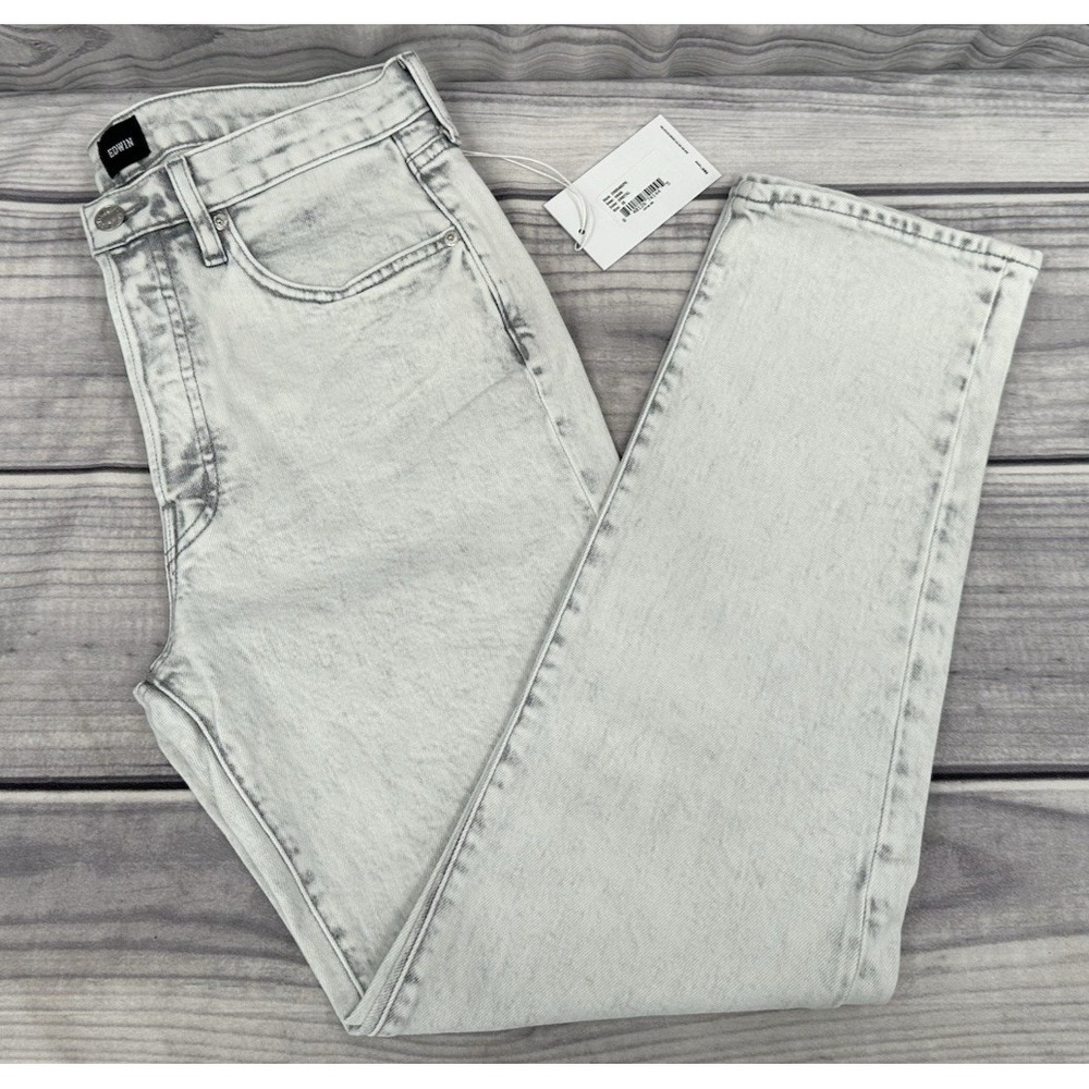 EDWIN HANA HIGH RISE STRAIGHT LEG JEANS - Women Size 29 - ORBITAL STONEWASH GREY